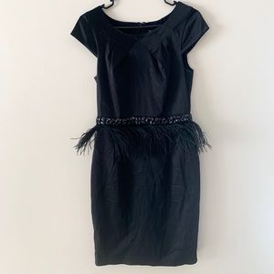 Alexia Admor black feather embellished dress